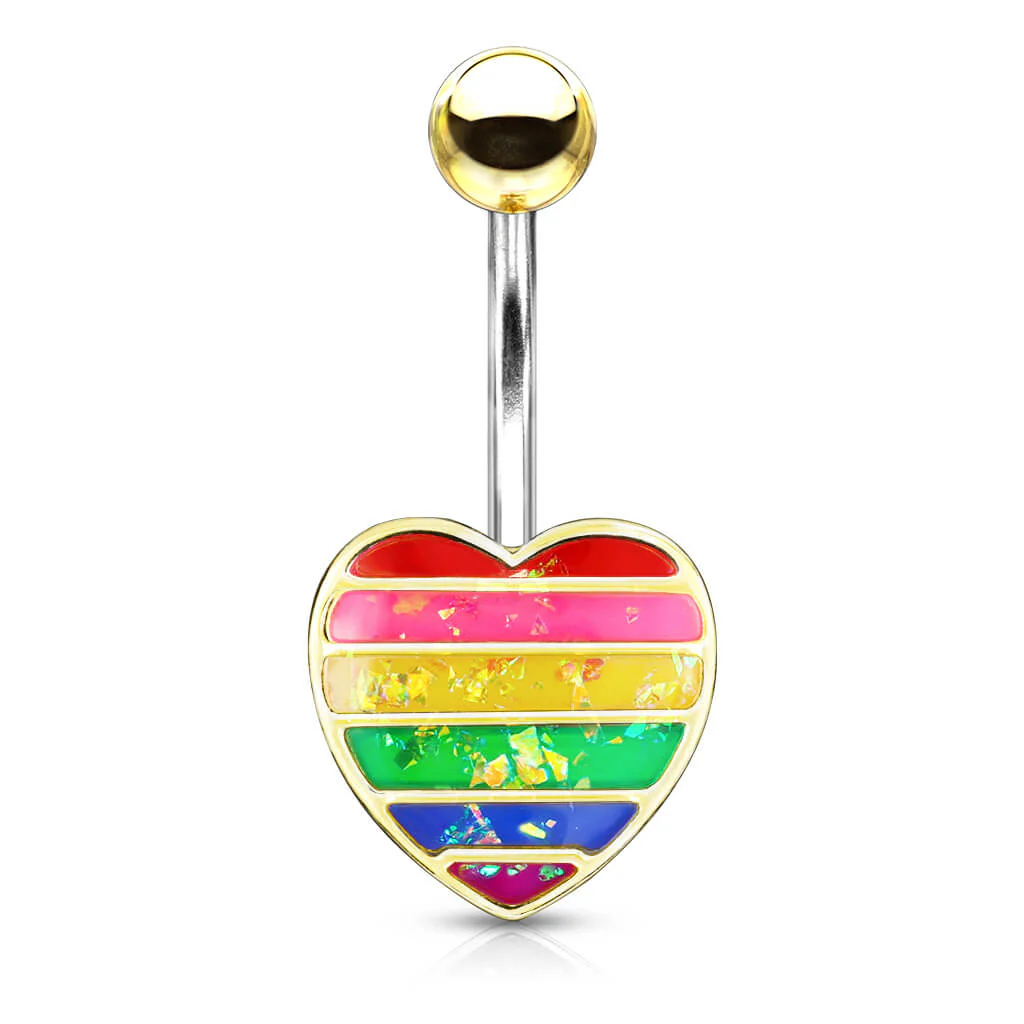 Bauchnabelpiercing Herz Regenbogen - Image 2