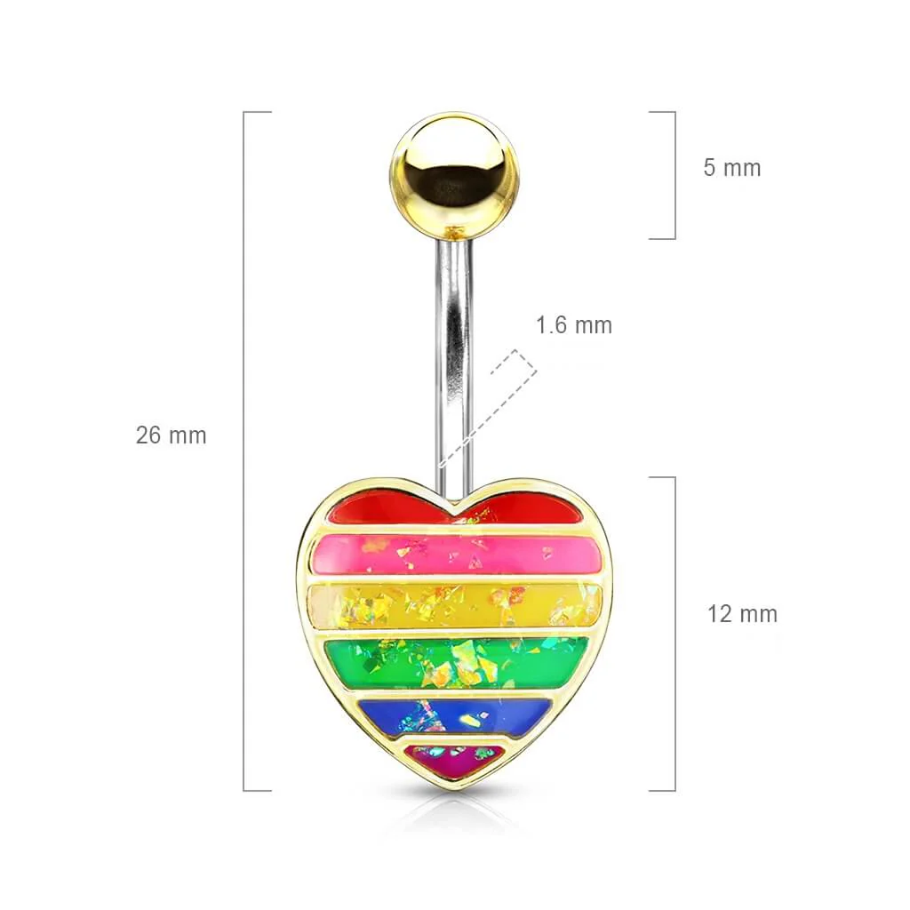 Bauchnabelpiercing Herz Regenbogen - Image 3