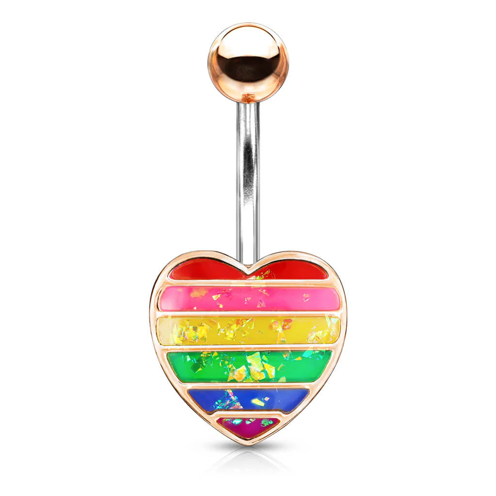 Bauchnabelpiercing Herz Regenbogen - Image 4