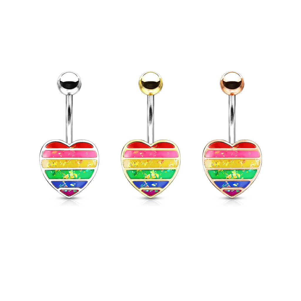 Bauchnabelpiercing Herz Regenbogen - Image 5