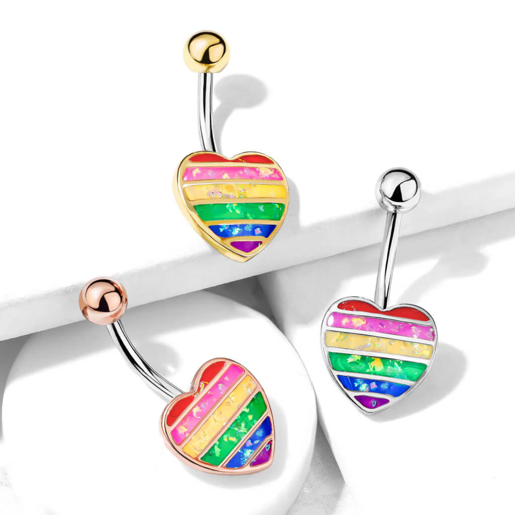Bauchnabelpiercing Herz Regenbogen - Image 7
