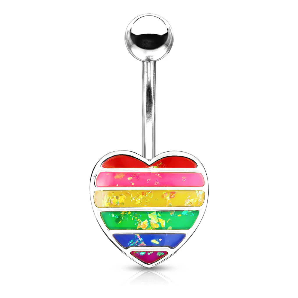 Bauchnabelpiercing Herz Regenbogen - Image 8