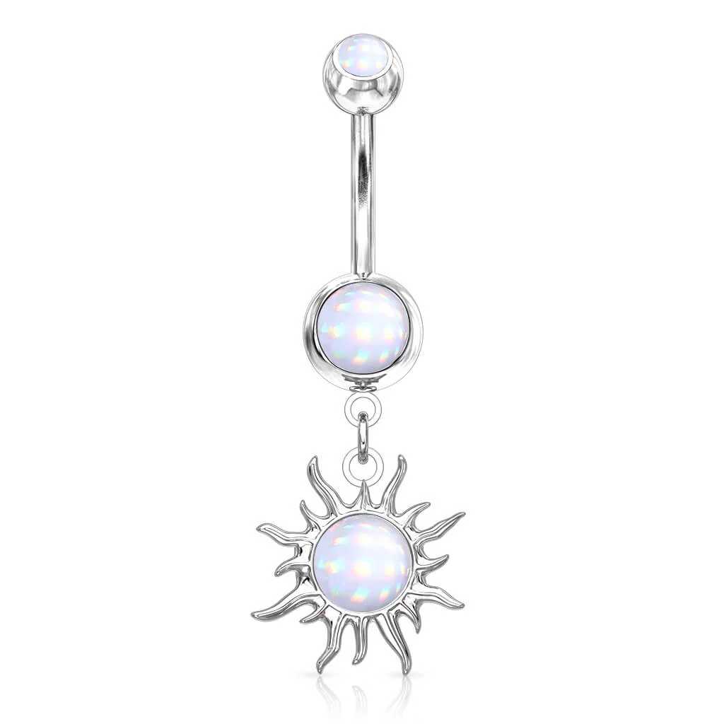 Bauchnabelpiercing Tribal Sonne beweglich Glänzender Synthetik Stein - Image 2