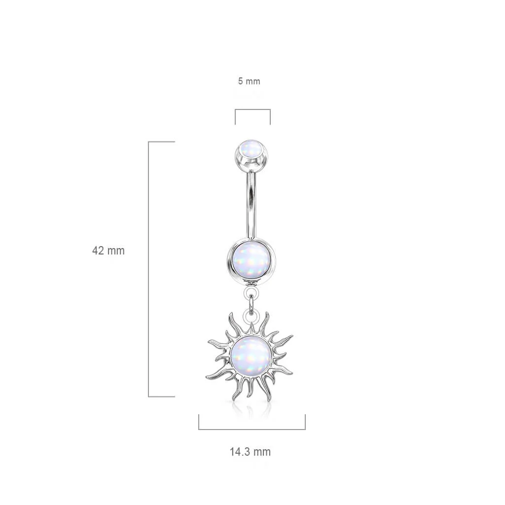 Bauchnabelpiercing Tribal Sonne beweglich Glänzender Synthetik Stein - Image 3