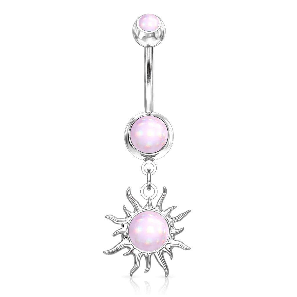 Bauchnabelpiercing Tribal Sonne beweglich Glänzender Synthetik Stein - Image 4