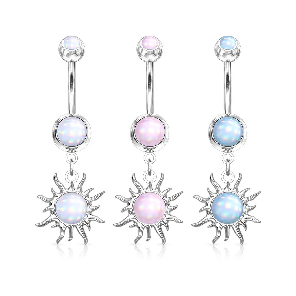 Bauchnabelpiercing Tribal Sonne beweglich Glänzender Synthetik Stein - Image 5