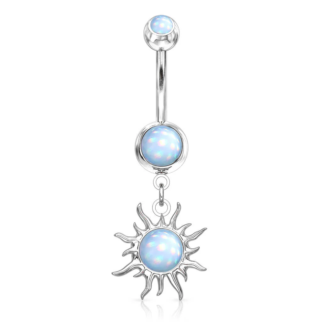 Bauchnabelpiercing Tribal Sonne beweglich Glänzender Synthetik Stein - Image 8