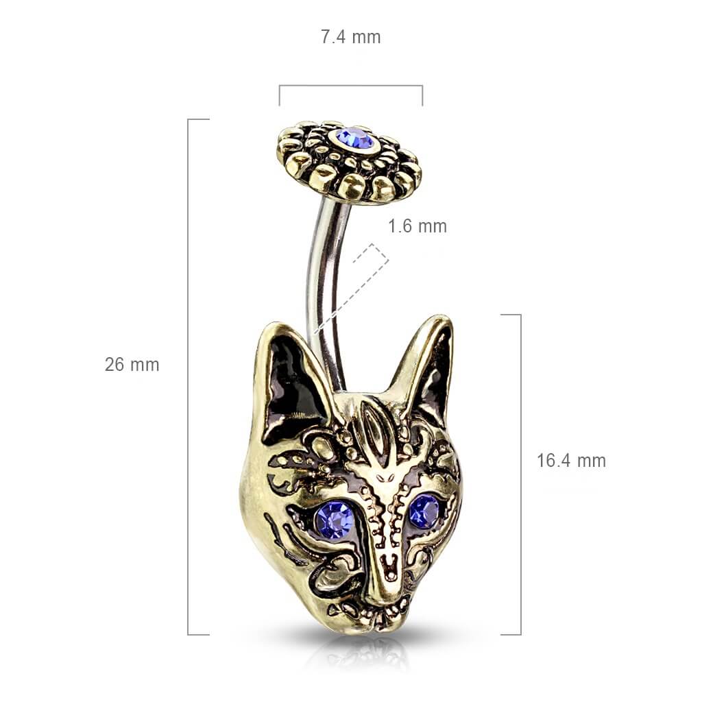 Bauchnabelpiercing Katze Zirkonia - Image 3