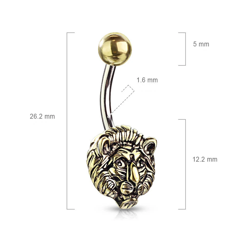 Bauchnabelpiercing Löwe Gold - Image 2