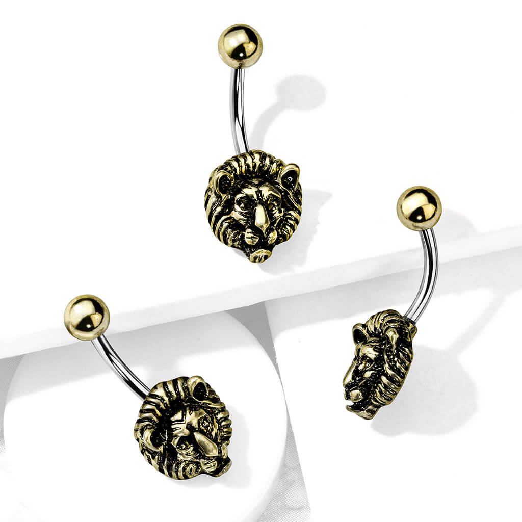 Bauchnabelpiercing Löwe Gold - Image 3