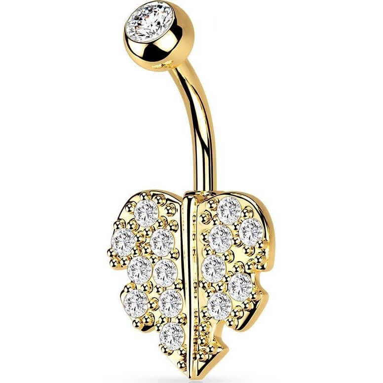 Bauchnabelpiercing Blatt Zirkonia