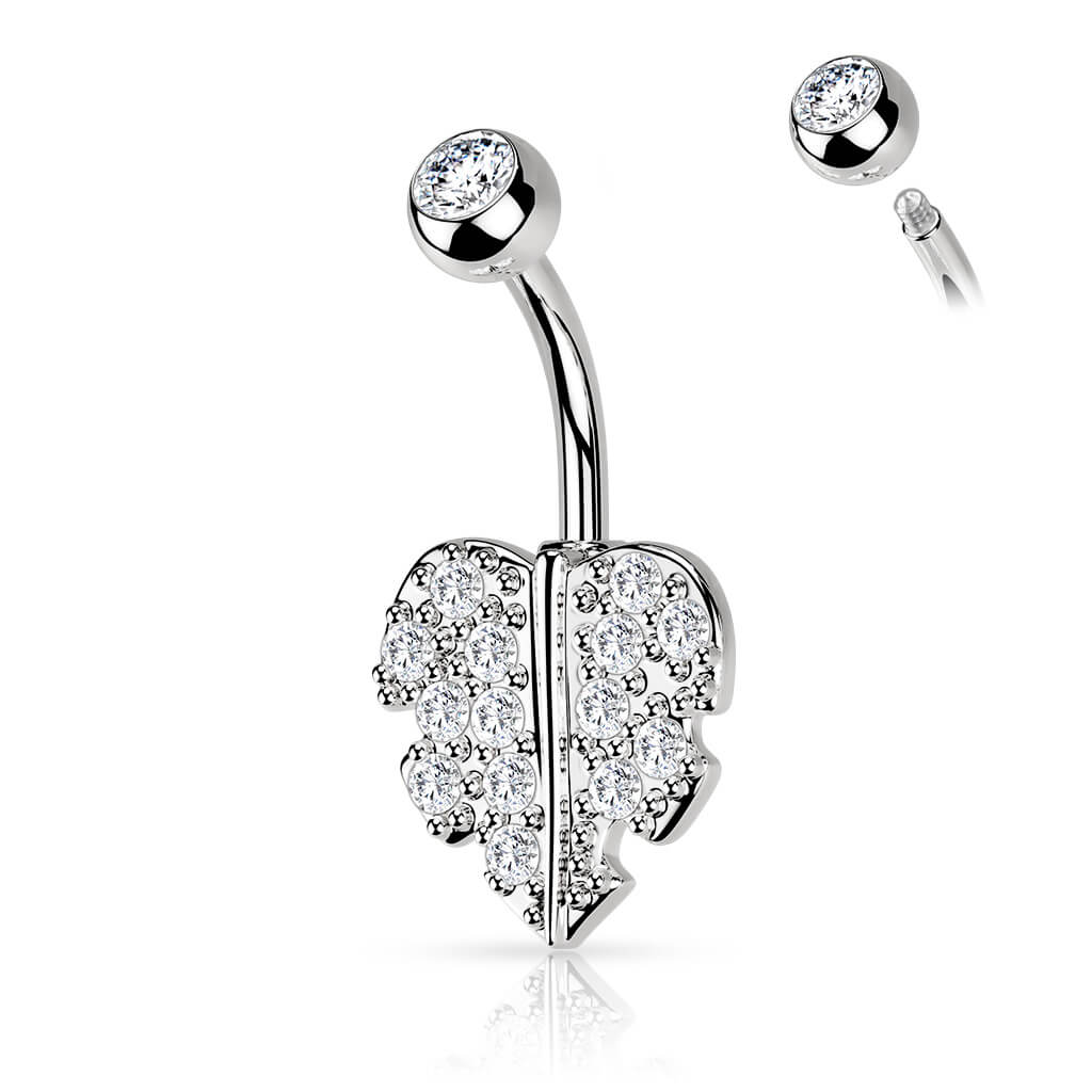 Bauchnabelpiercing Blatt Zirkonia - Image 2