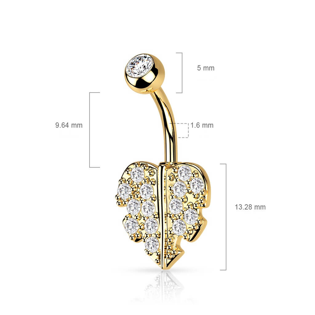 Bauchnabelpiercing Blatt Zirkonia - Image 3