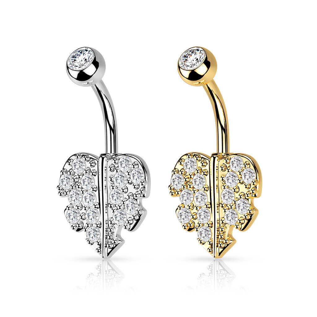 Bauchnabelpiercing Blatt Zirkonia - Image 4