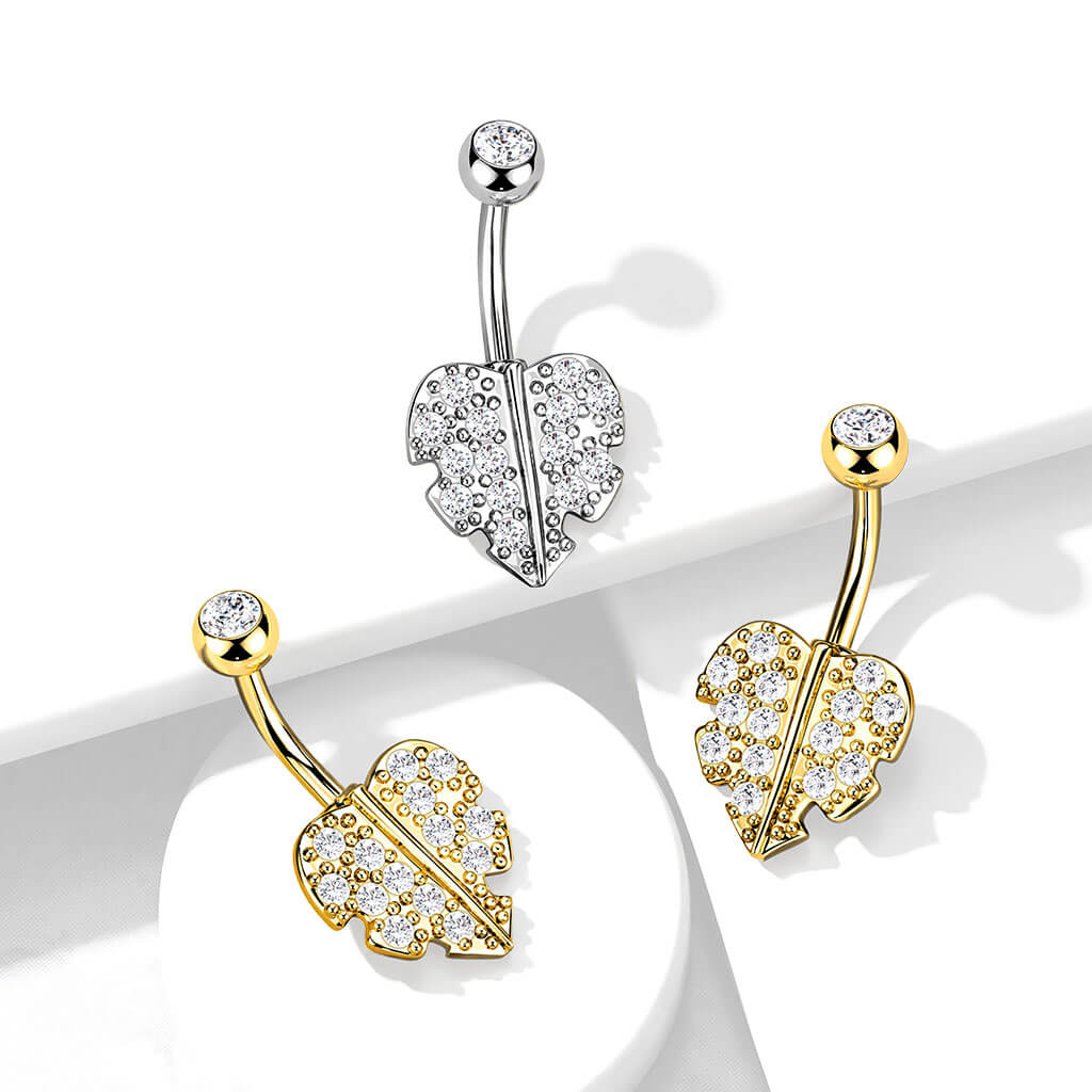 Bauchnabelpiercing Blatt Zirkonia - Image 6
