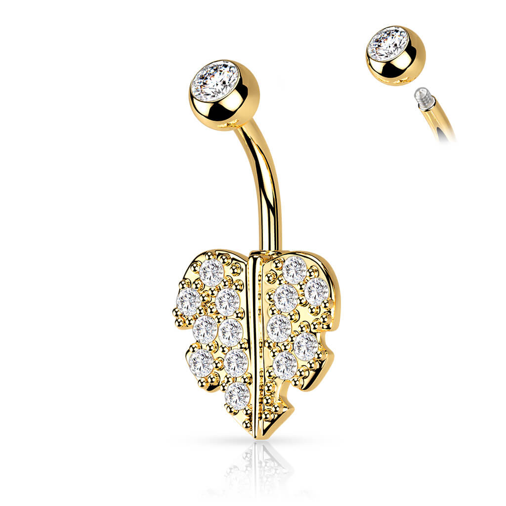 Bauchnabelpiercing Blatt Zirkonia - Image 7