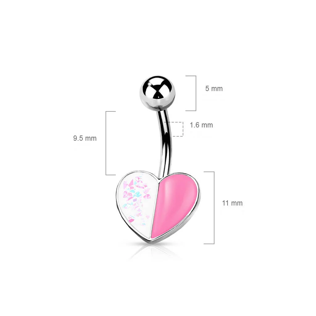 Bauchnabelpiercing Herz Opal Silber - Image 3