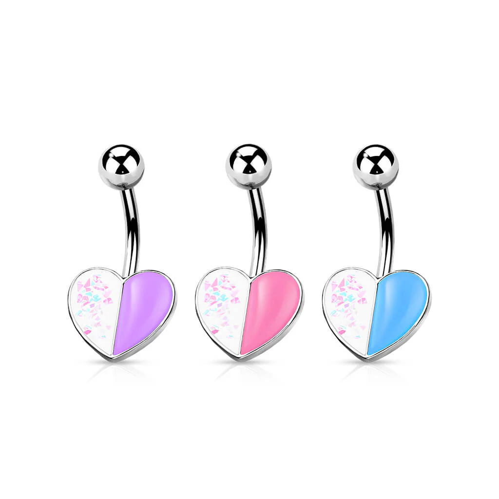 Bauchnabelpiercing Herz Opal Silber - Image 4