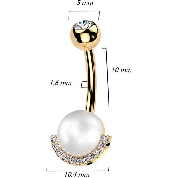 Bauchnabelpiercing Perle Kugel Zirkonia - Image 2