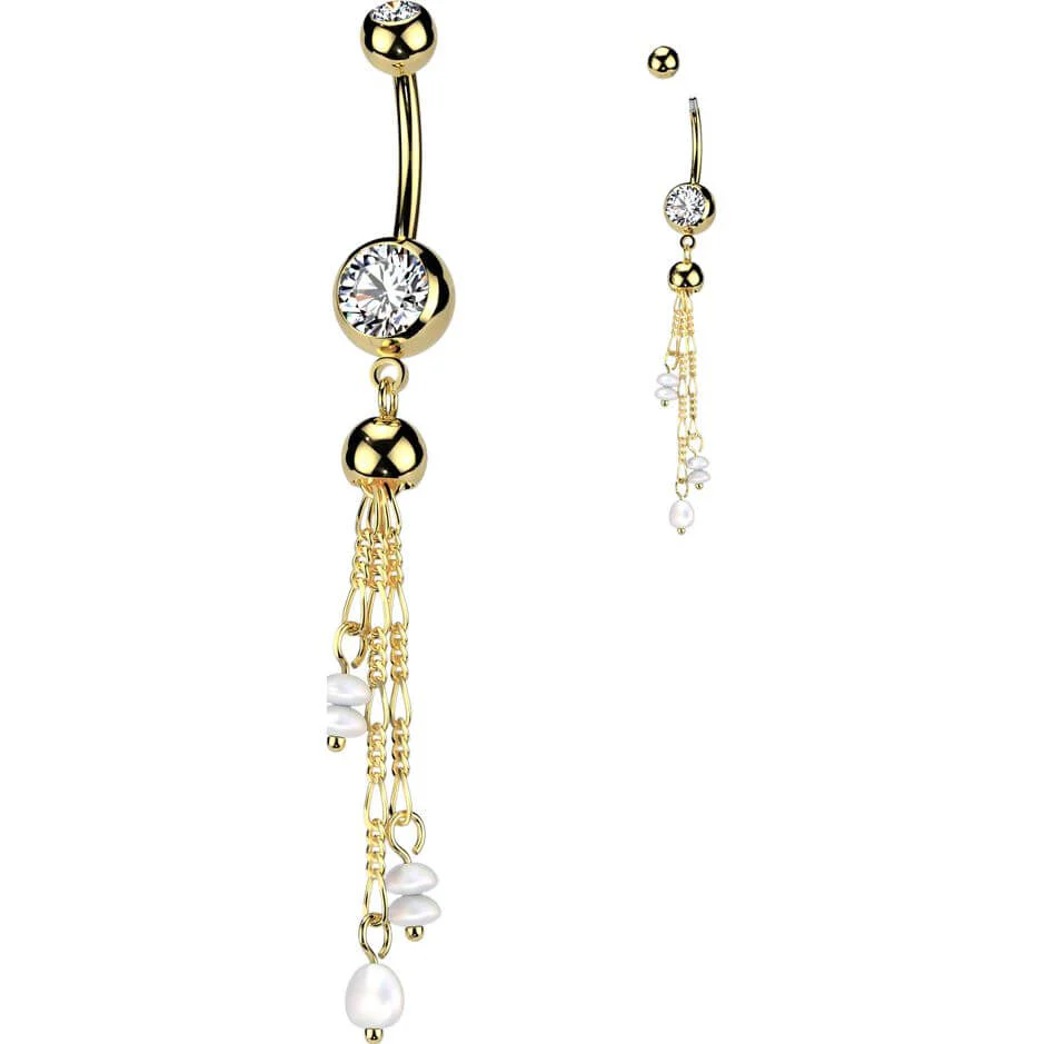 Bauchnabelpiercing Zirkonia Perlen Anhänger - Image 2