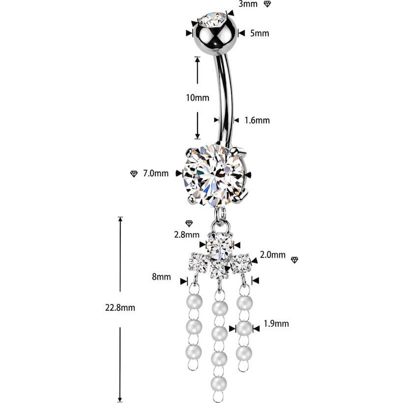 Bauchnabelpiercing Perlen Kronleuchter Anhänger - Image 2