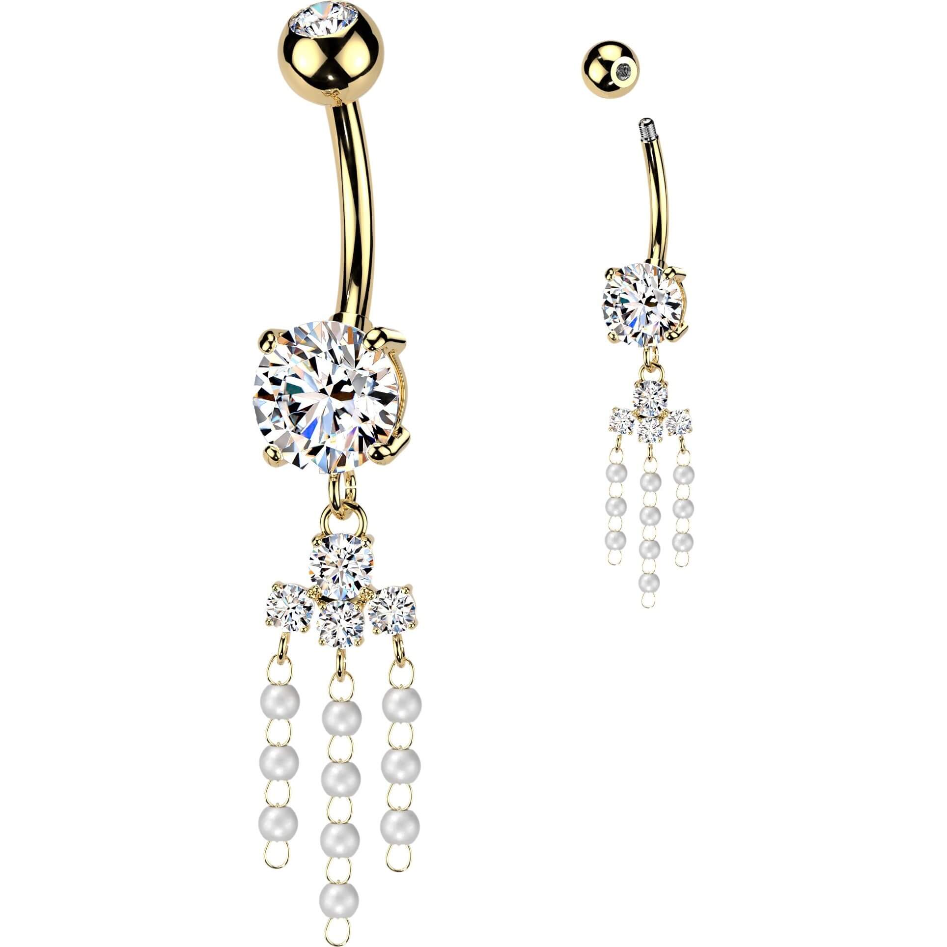 Bauchnabelpiercing Perlen Kronleuchter Anhänger - Image 3