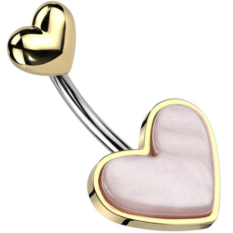 Bauchnabelpiercing Herz Perlmutt
