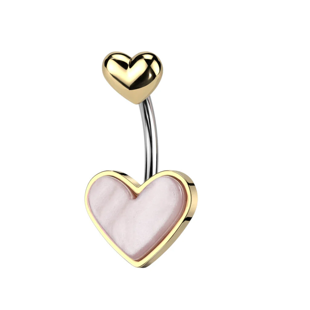 Bauchnabelpiercing Herz Perlmutt - Image 2