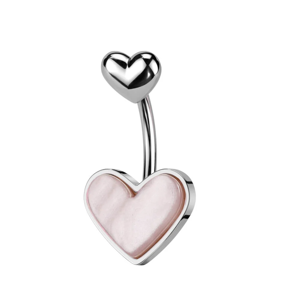 Bauchnabelpiercing Herz Perlmutt - Image 3