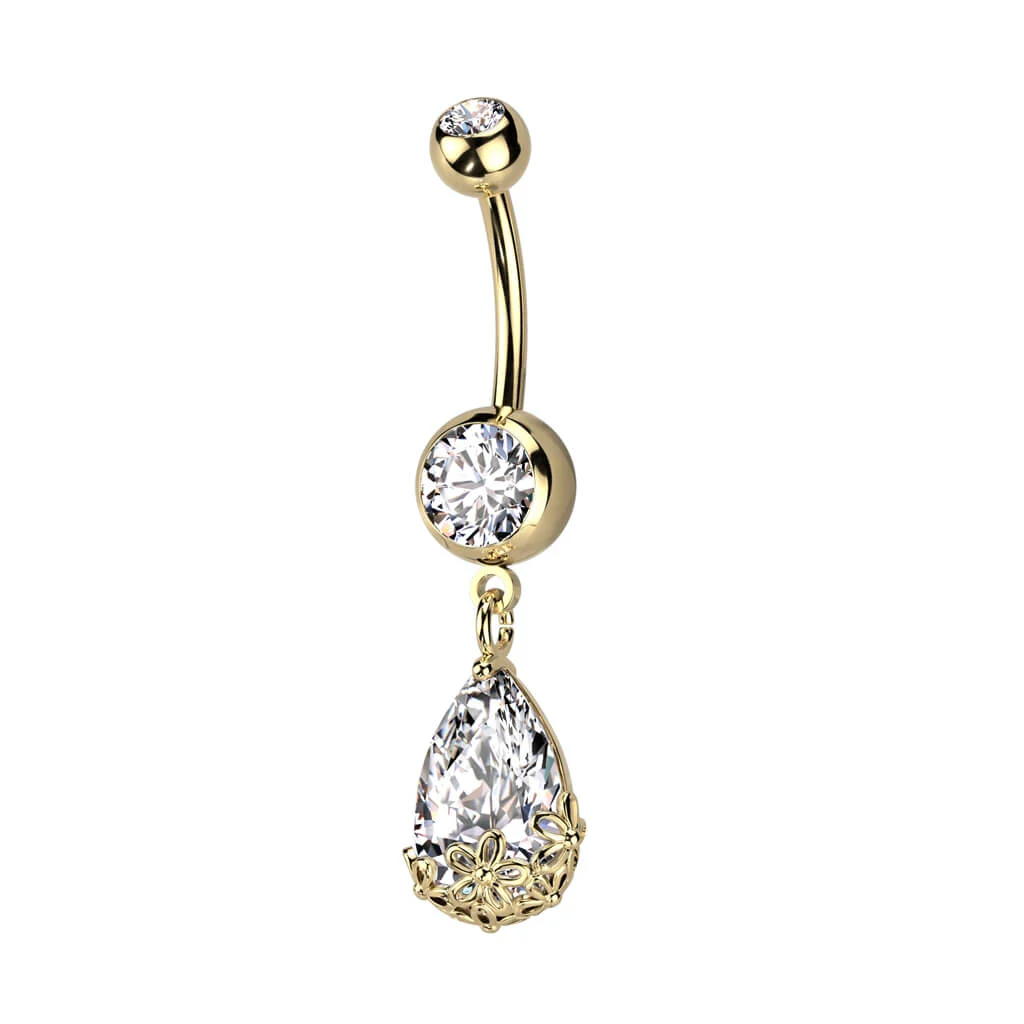 Bauchnabelpiercing Blumen Zirkonia - Image 3