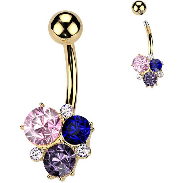 Bauchnabelpiercing Steine mehrfarbig - Image 2