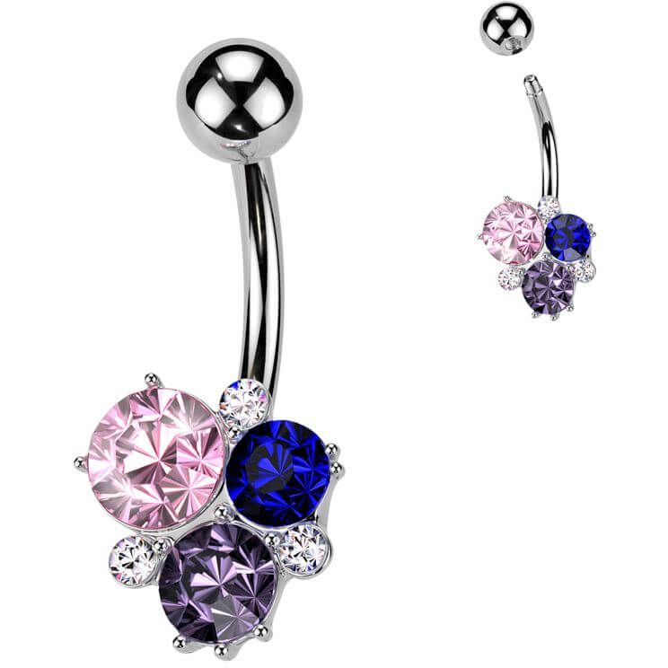 Bauchnabelpiercing Steine mehrfarbig - Image 3