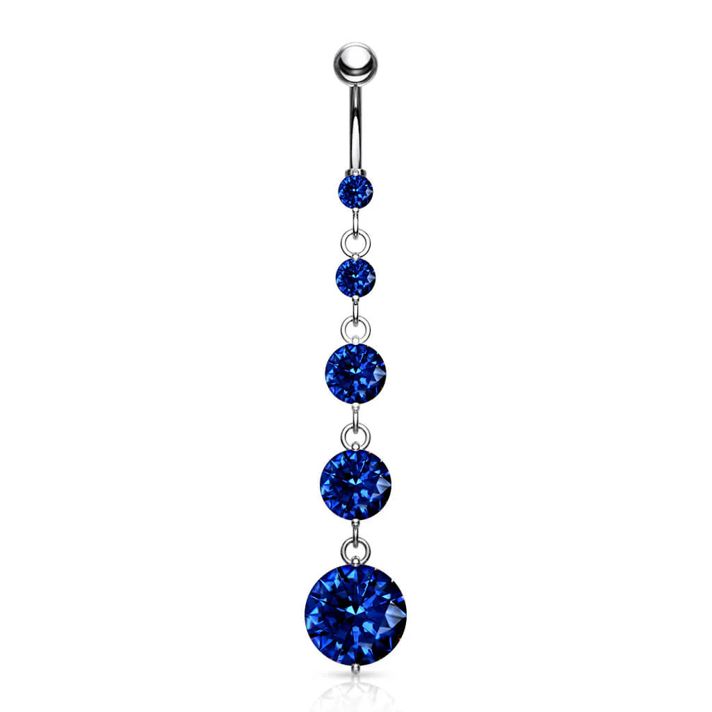 Bauchnabelpiercing 5 Zirkonia beweglich Silber - Image 2