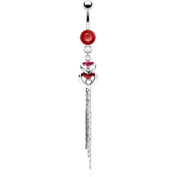Bauchnabelpiercing Herz beweglich Zirkonia Silber - Image 4