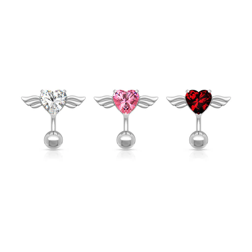 Bauchnabelpiercing Engelsflügel Zirkonia Silber - Image 4