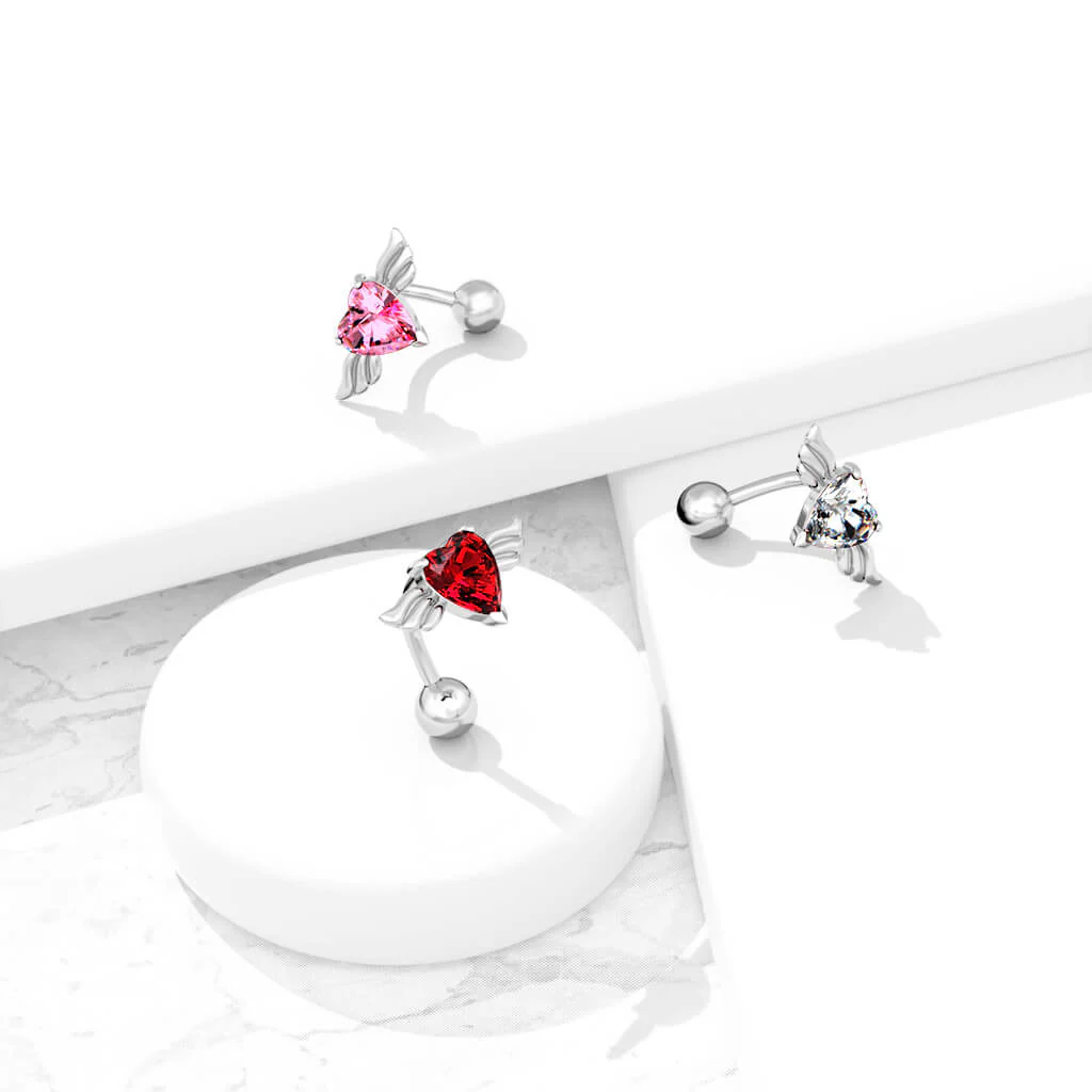 Bauchnabelpiercing Engelsflügel Zirkonia Silber - Image 5