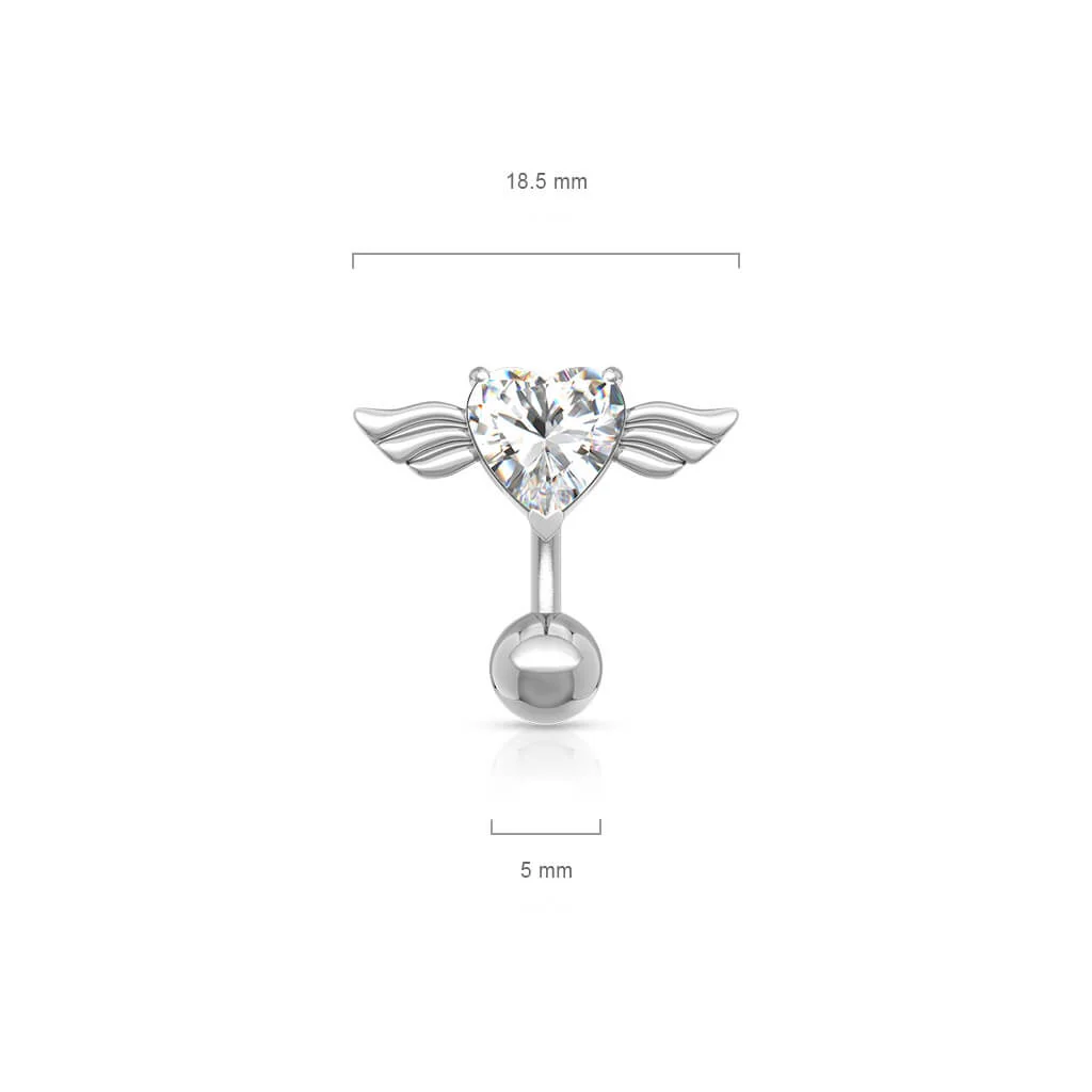 Bauchnabelpiercing Engelsflügel Zirkonia Silber - Image 7