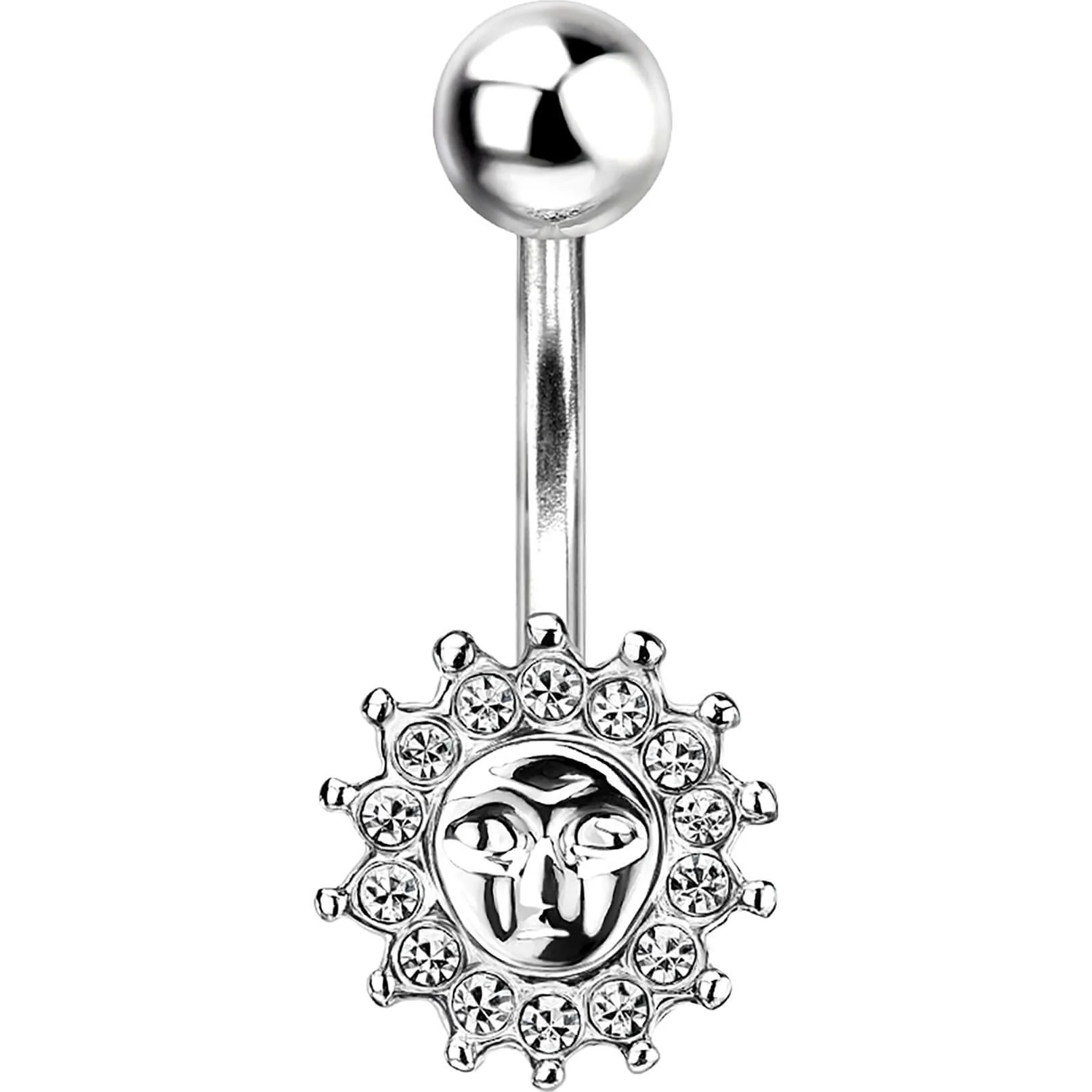 Bauchnabelpiercing Sonne Silber - Image 2