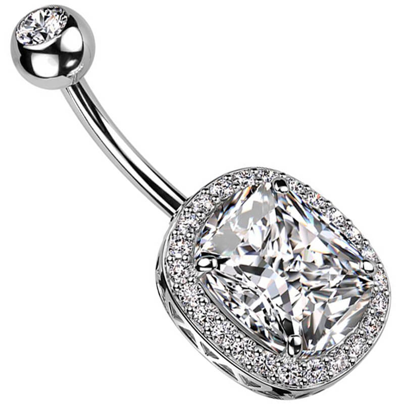 Bauchnabelpiercing Oval Zirkonia