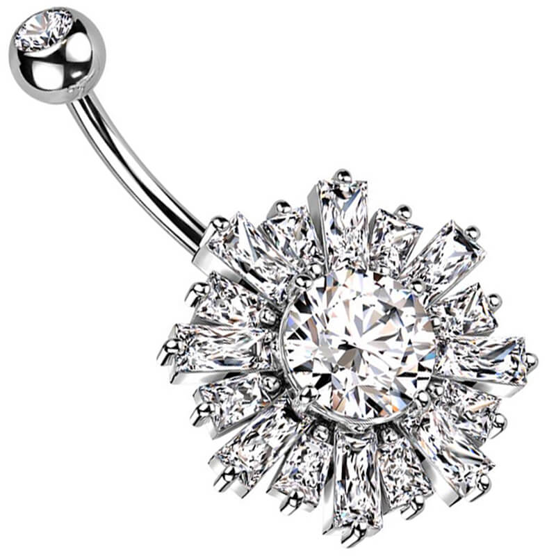 Bauchnabelpiercing Sonne Zirkonia