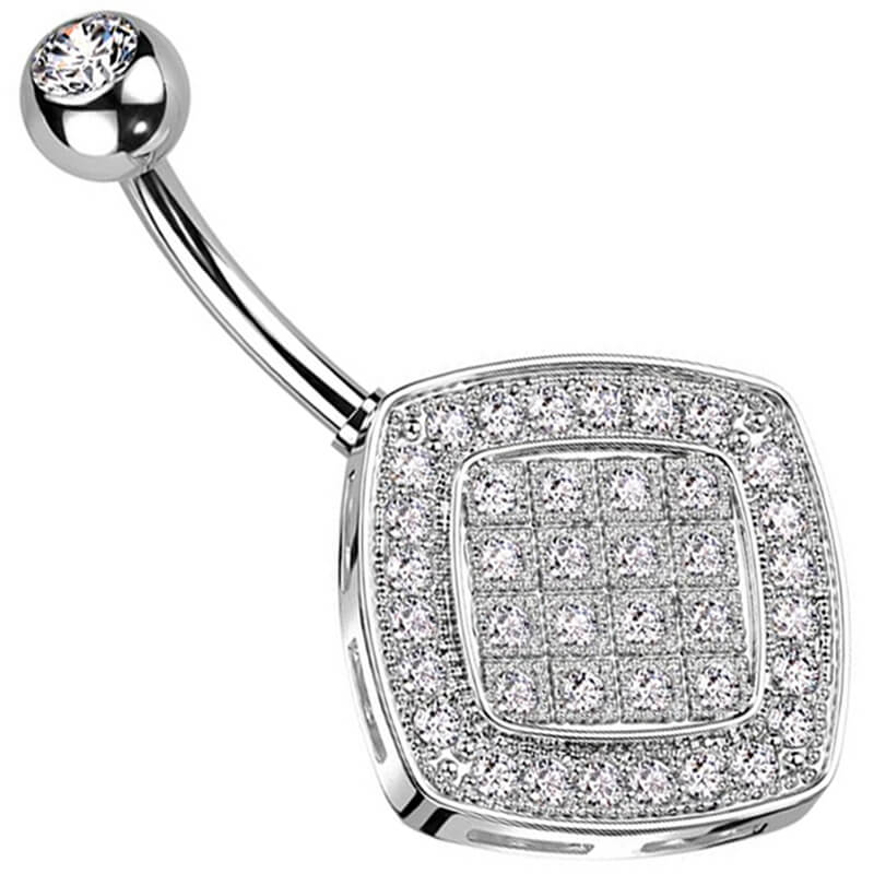 Bauchnabelpiercing Quadrat Zirkonia