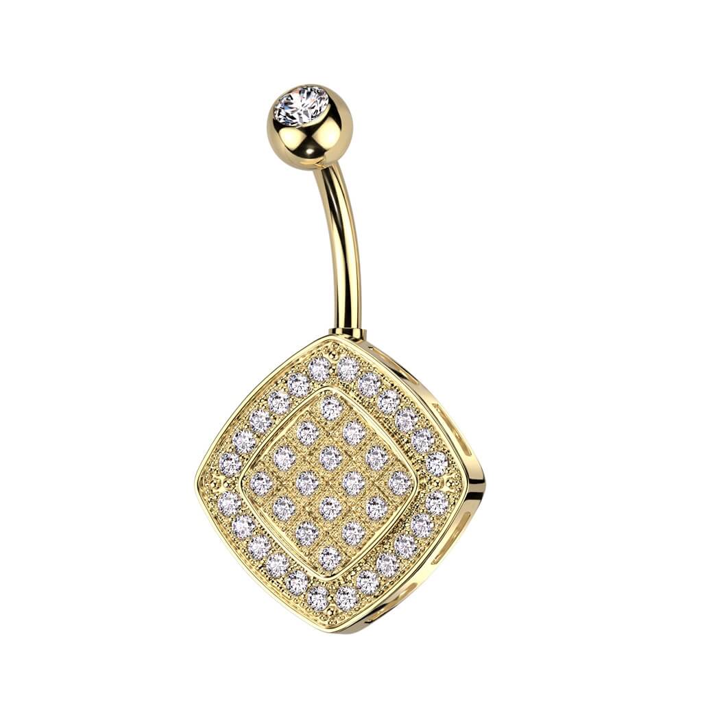Bauchnabelpiercing Quadrat Zirkonia - Image 3