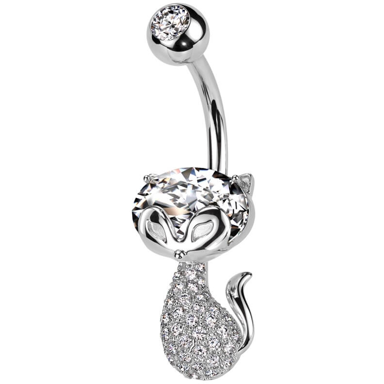 Bauchnabelpiercing Katze Zirkonia - Image 3