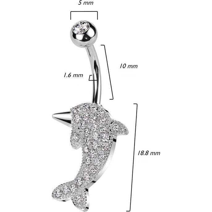 Bauchnabelpiercing Delfin Zirkonia - Image 2
