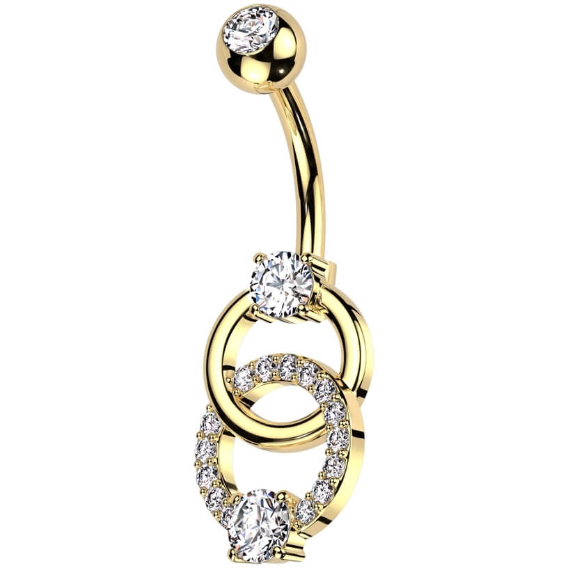 Bauchnabelpiercing Doppel Ring Zirkonia - Image 4