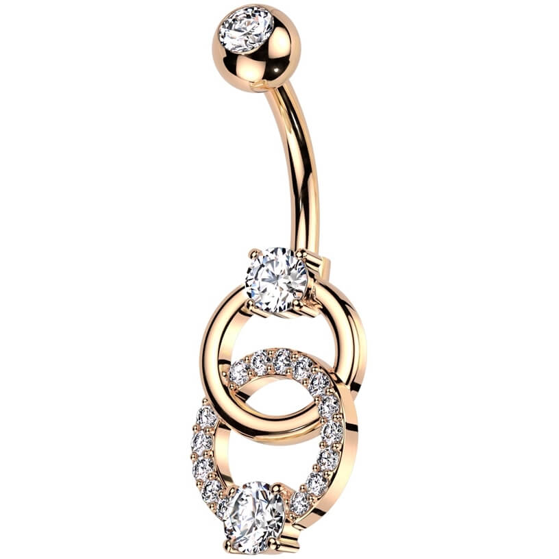Bauchnabelpiercing Doppel Ring Zirkonia - Image 5
