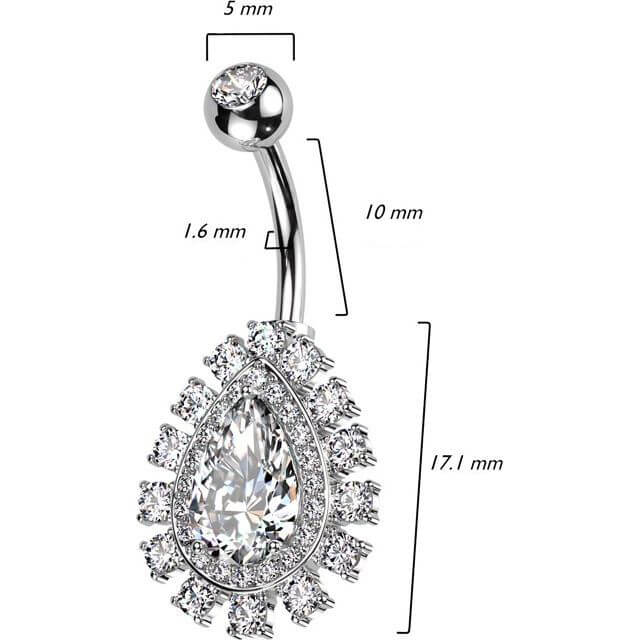 Bauchnabelpiercing Träne Zirkonia - Image 2