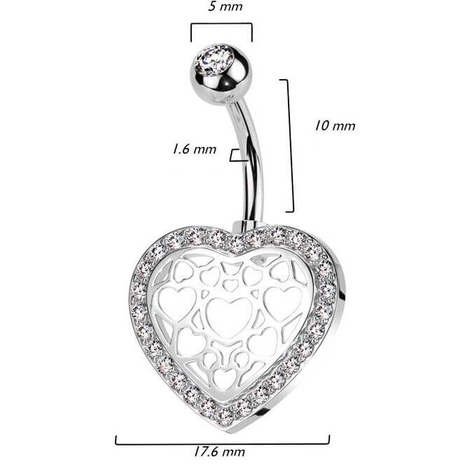 Bauchnabelpiercing Herz Zirkonia - Image 2