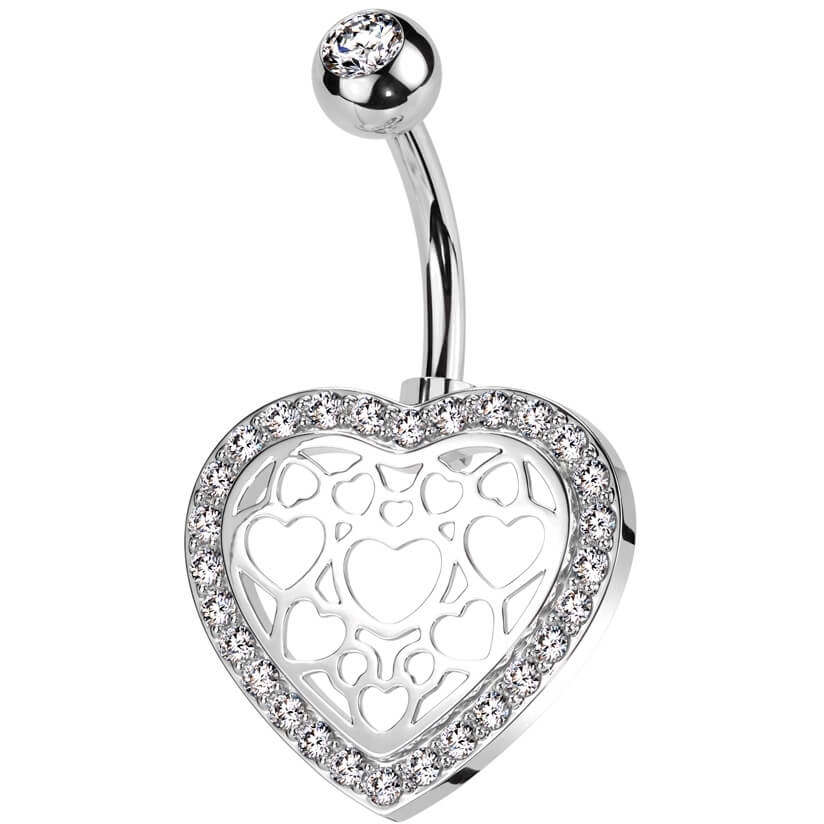 Bauchnabelpiercing Herz Zirkonia - Image 3