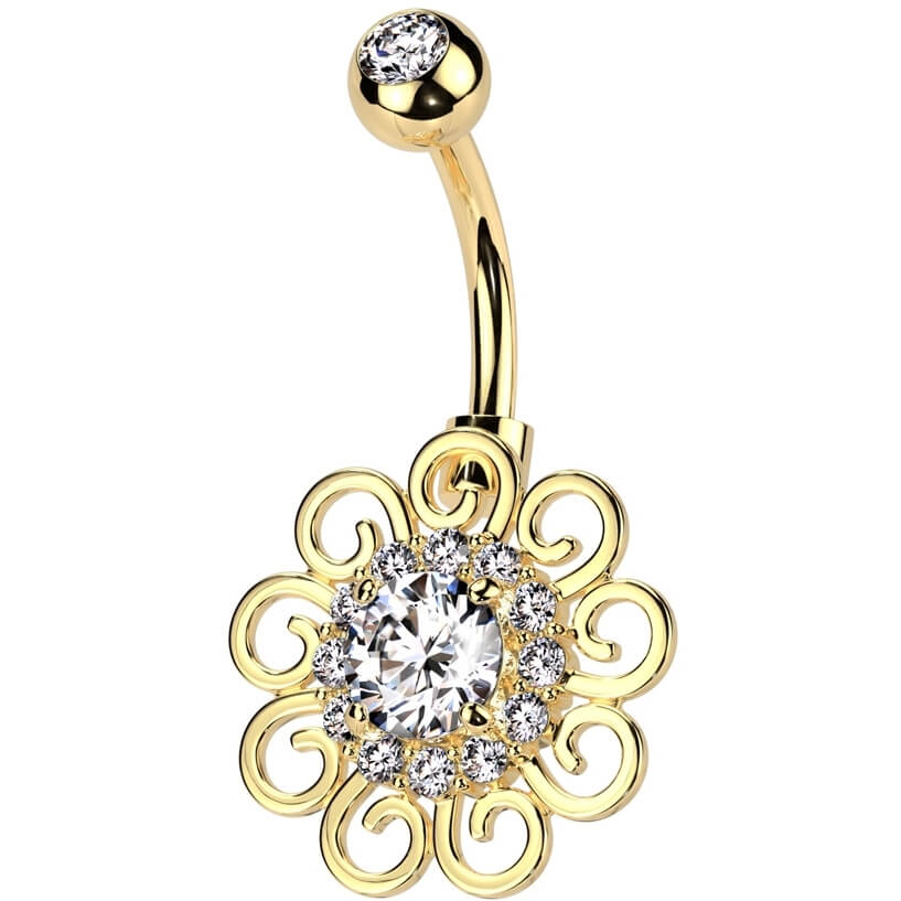 Bauchnabelpiercing Blume Zirkonia - Image 4